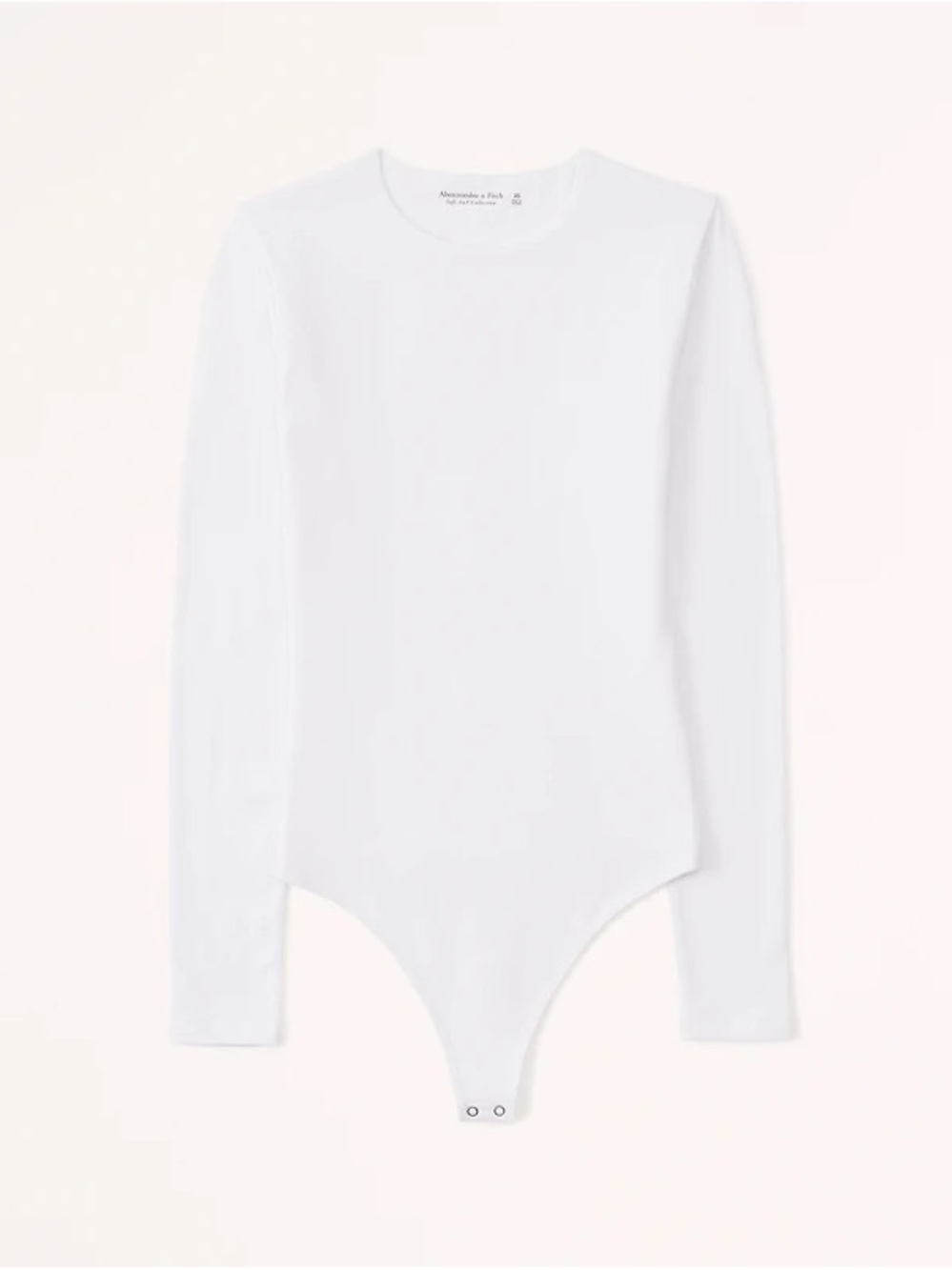 Abercrombie & Fitch Womens White Long-Sleeve Crew Bodysuit